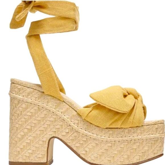 Sam Edelman Tula Desert Sun Squared Open Toe TieUp Wedge Block Heeled Size10 New - Picture 11 of 11